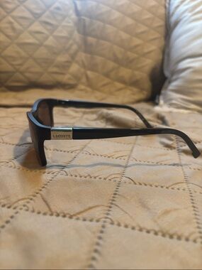 Lacoste Black Sunglasses with Silver Logo Accent